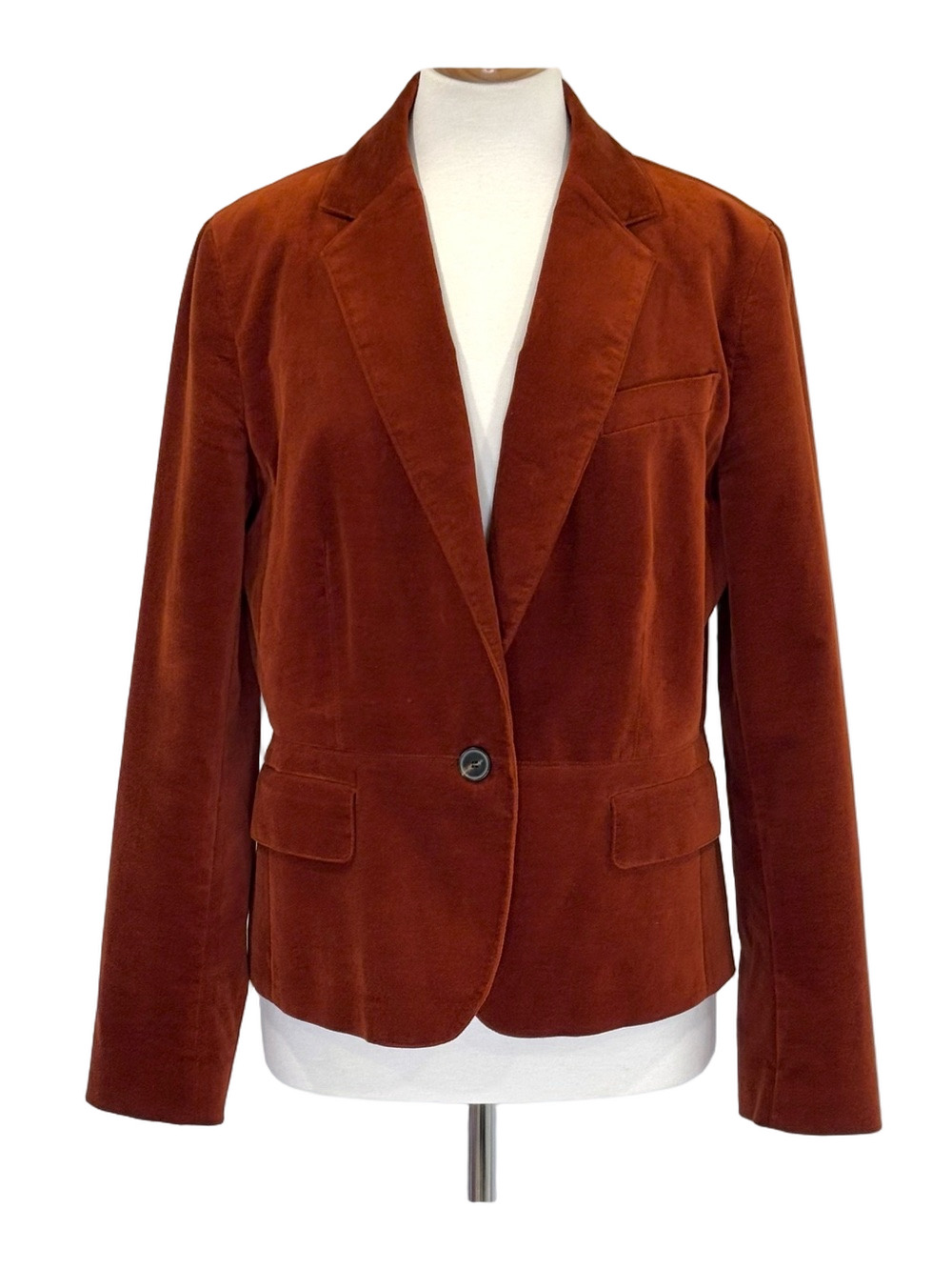 Talbots orange-brown velvet blazer